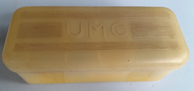 Cutie UMC comunism, din plastic gros, bine pastrata, epoca de aur, industrie rom foto