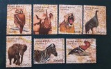 Serie Completa 7 Timbre Guineea-Bissau 1988 Faună Africană Păsări și Animale Div. Ștampilat - A001