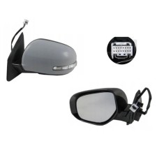 Oglinda exterioara Citroen C4 Aircross, 04.2012-, Peugeot 4008, 04.2012- , partea Stanga, culoare sticla crom, sticla convexa, cu carcasa grunduita,