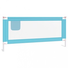 Balustrada de protec?ie pat copii, albastru, 200x25 cm, textil foto
