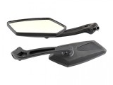 Set Oglinzi Moto Romb Negre M8 Revo - Prindere Filet Interior + Adaptor M8/M10 - Durabilitate Maxima