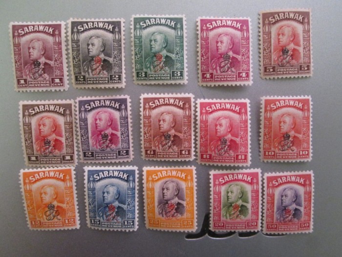 SARAWAK SERIE 1947 NESTAMPILATA IN PERFECTA STARE MNH/MH=260