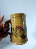 Cana ceramica / halba cu cioc, handmade, 12cm inaltime