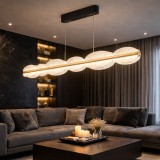 Lustra LED suspendata cu Telecomanda ISOTTA 105W, lumina Rece/Calda/Neutra 3000K/4000K/6000K, Dimabila,Inaltime Reglabila, Negru si Argintiu, Metal si