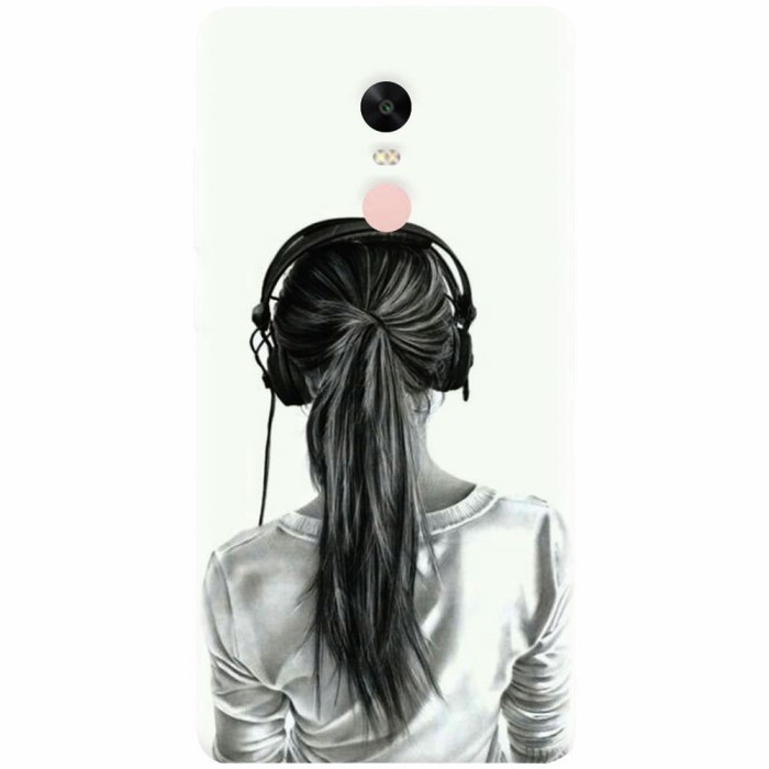 Husa silicon pentru Xiaomi Remdi Note 4X, Girl With Headphone