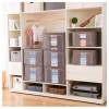 Cutie de Depozitare Pliabila, Flippy, 24 L, din Bumbac si In, 40x30x20 cm, 2 Ferestre, Frontala si Laterala, 2 Usi de Acces cu Fermoar Bidirectional,