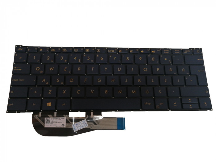Tastatura Laptop, Asus, ZenBook 3 UX390, UX390UA, UX390UAK, iluminata, TR (UK), fara rama