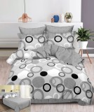 Cumpara ieftin Lenjerie Pat Alicia Sf022, Bumbac, 4 Piese, Fara Elastic, Gri, Imprimeu