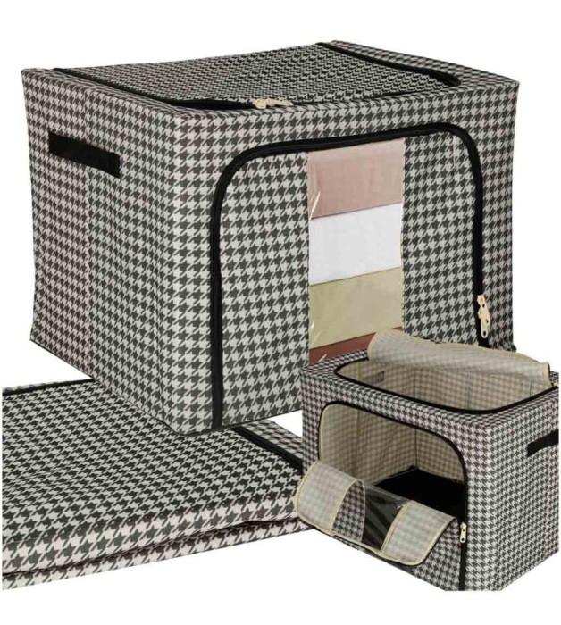 Organizator de dulap sau sertar cu rama, alb- negru, 100L