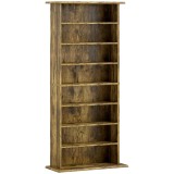 HOMCOM Raft CD-uri cu 6 rafturi reglabile, Capacitate 360 CD/185 DVD, Dimensiuni 58x24x124.5 cm, Maro, PAL