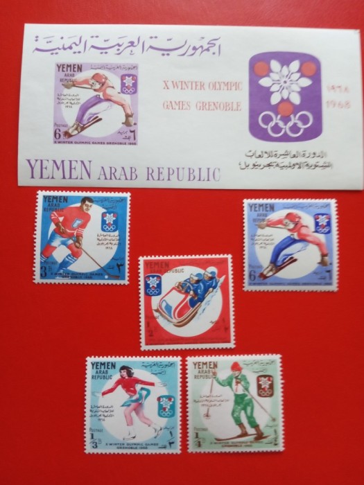 YEMEN, GRENOBLE - COLIȚĂ + SERIE COMPLETĂ MNH