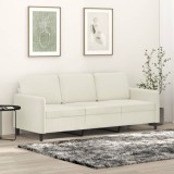 VidaXL Canapea cu 3 locuri, crem, 180 cm, catifea