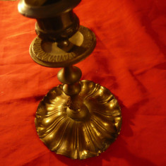 Sfesnic vechi ,bronz si alama , h= 16cm , inc.sec.XX