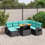 Cumpara ieftin Set canapele de grădină cu perne, 8 piese, negru, poliratan