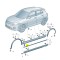 Bandou aripa, ornament fata VW T-CROSS, 01.2019-, partea stanga, original, grunduit; aripa fata, inferior,