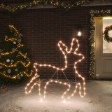 vidaXL Figurină ren de Crăciun, 72 LED-uri, alb cald, 57x55x4,5 cm