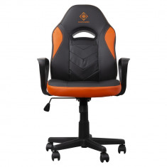 Scaun gaming DELTACO GAMING Junior, piele PU, Negru/ Portocaliu foto