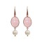Cercei Crown din cuarț roz și perle
