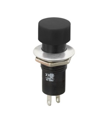 Intrerupator cu apasare 1 circuit 1A 250V OFF-ON negru cu retinere foto