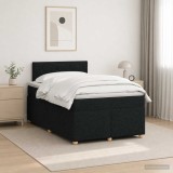 Cumpara ieftin Pat boxspring cu saltea Negru 120 x 200 cm Tesatura