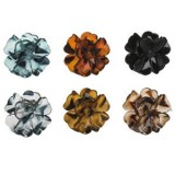 Clame de păr cu formă de floare, lucioase, multicolore, 6 buc, 4 cm, CMCLASS
