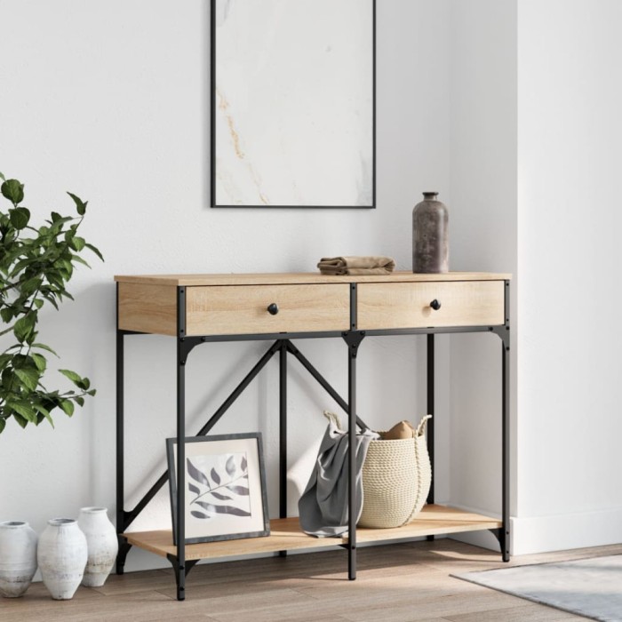 vidaXL Măsuță consolă, stejar sonoma, 100x39x78,5 cm, lemn prelucrat 835485