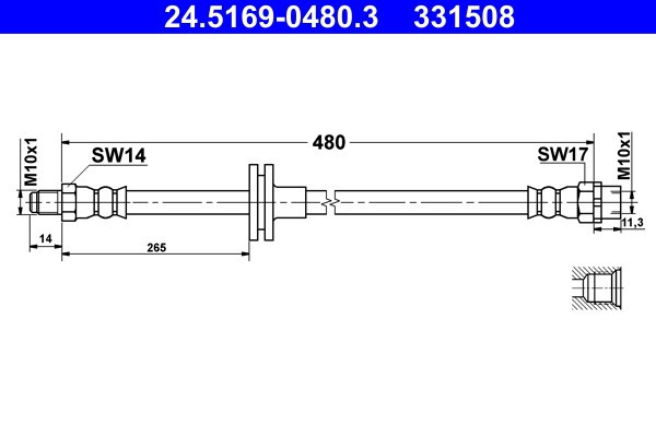 ATE 24.5169-0480.3 Furtun frana