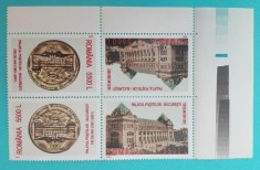 TIMBRE ROMANIA 2001 L.P.1575a 100 ANI PALATUL POSTELOR TETE-BECHE MNH