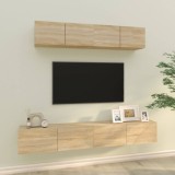 VidaXL Set comodă TV, 4 piese, stejar sonoma, lemn prelucrat