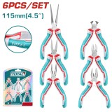 Set 6 mini clesti TOTAL 4.5 inch pentru electronica si lucrari de precizie