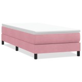 Cumpara ieftin Pat cu arcuri fara saltea roz 90x210 cm catifea