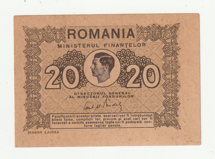 Romania, 20 lei 1945 _UNC *cod B3