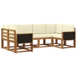 vidaXL Set de canapele de exterior cu pernă 6 pcs Natural și Crem 3385481