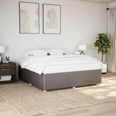 vidaXL Cadru de pat fără saltea, gri taupe, 200x200 cm, textil 3284967 foto
