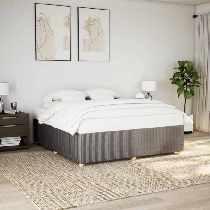 vidaXL Cadru de pat fără saltea, gri taupe, 200x200 cm, textil 3284967