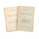 Eugen Lovinescu, Critice, două volume, cu dedicație olografă către Ioan Bianu