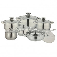 Set oale inox cu capace Kitchen Pro, 12 piese 5 straturi