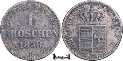 1858 B, 1 Groschen - Petru al II‑lea - Marele Ducat de Oldenburg foto