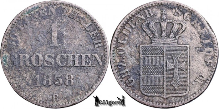 1858 B, 1 Groschen - Petru al II‑lea - Marele Ducat de Oldenburg