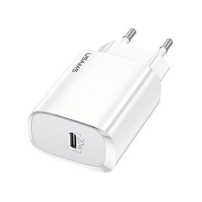 Incarcator Retea USB Usams T39, 1 X USB Tip-C, Quick Charge, 20W, Alb CC131TC02 foto