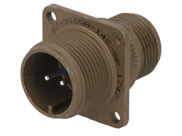 Conector circular 14S, 2 pini, 13A