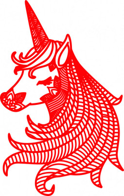 Sticker decorativ, Mandala, Unicorn, Rosu, 85 cm, 7365ST-1 foto