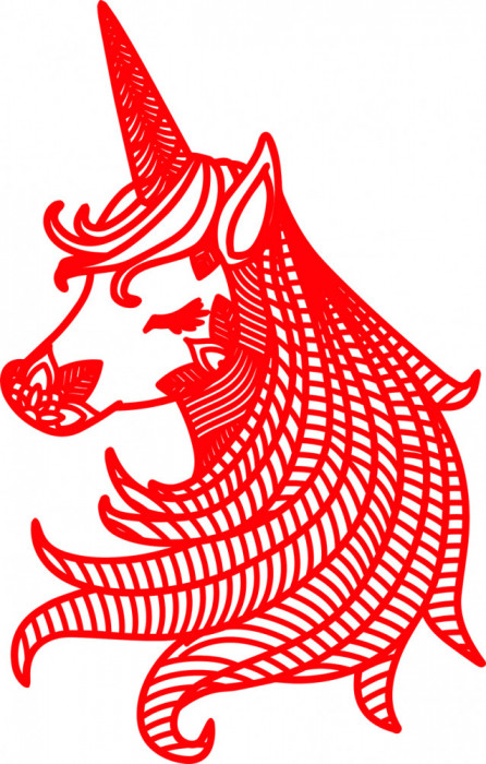 Sticker decorativ, Mandala, Unicorn, Rosu, 85 cm, 7365ST-1
