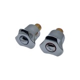 Cumpara ieftin Set 2 buc Obertain ceramic cu rozeta din metal, apa calda si rece, 1/2&quot;
