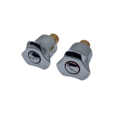Set 2 buc Obertain ceramic cu rozeta din metal, apa calda si rece, 1/2&quot;