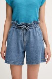 Pepe Jeans pantaloni scurți jeans A-LINE SHORT UHW CINCH uni, high waist, PL801178