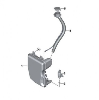 Rezervor spalator parbriz BMW X1 (F48), 06.2015-; X2 (F39), 03.2018-, Gat de umplere cu capac, cu pompa lichid parbriz, cu spalator far si senzor niv foto