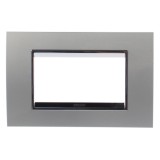 Rama Gewiss Chorus GW16204VT, 4 module, gri titan, pentru priza / intrerupator