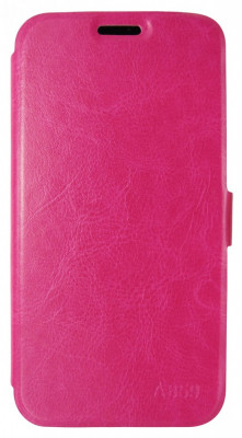 Husa tip carte cu stand roz (cu decupaj casca) pentru Lenovo A859 foto