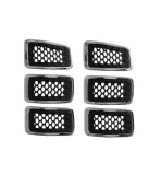 Grila radiator Jeep Cherokee, 09.2018-, montare fata, cu rama crom; negru mat, RapidAuto